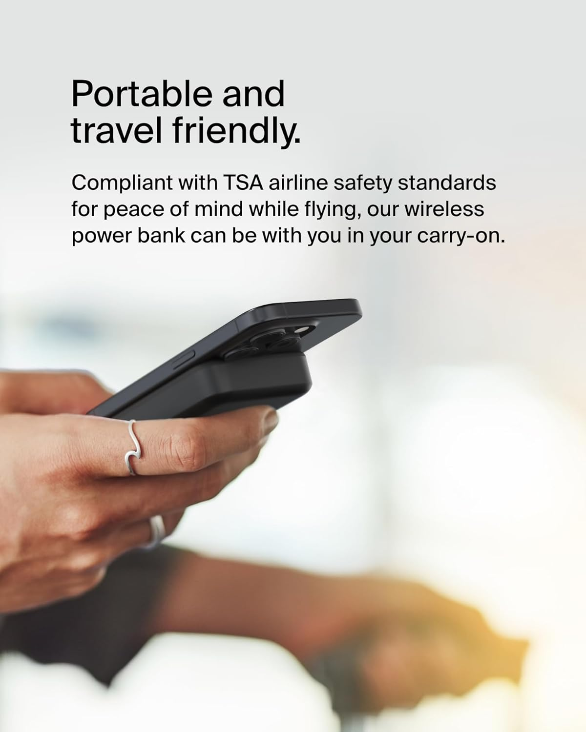 Belkin Boostcharge Pro Wireless Power Bank 10K W/ Qi2, Magsafe Compatible + Built-In Pop-Up Kickstand - Compatible W/Iphone 15, Iphone 14 Series - Black image number 4