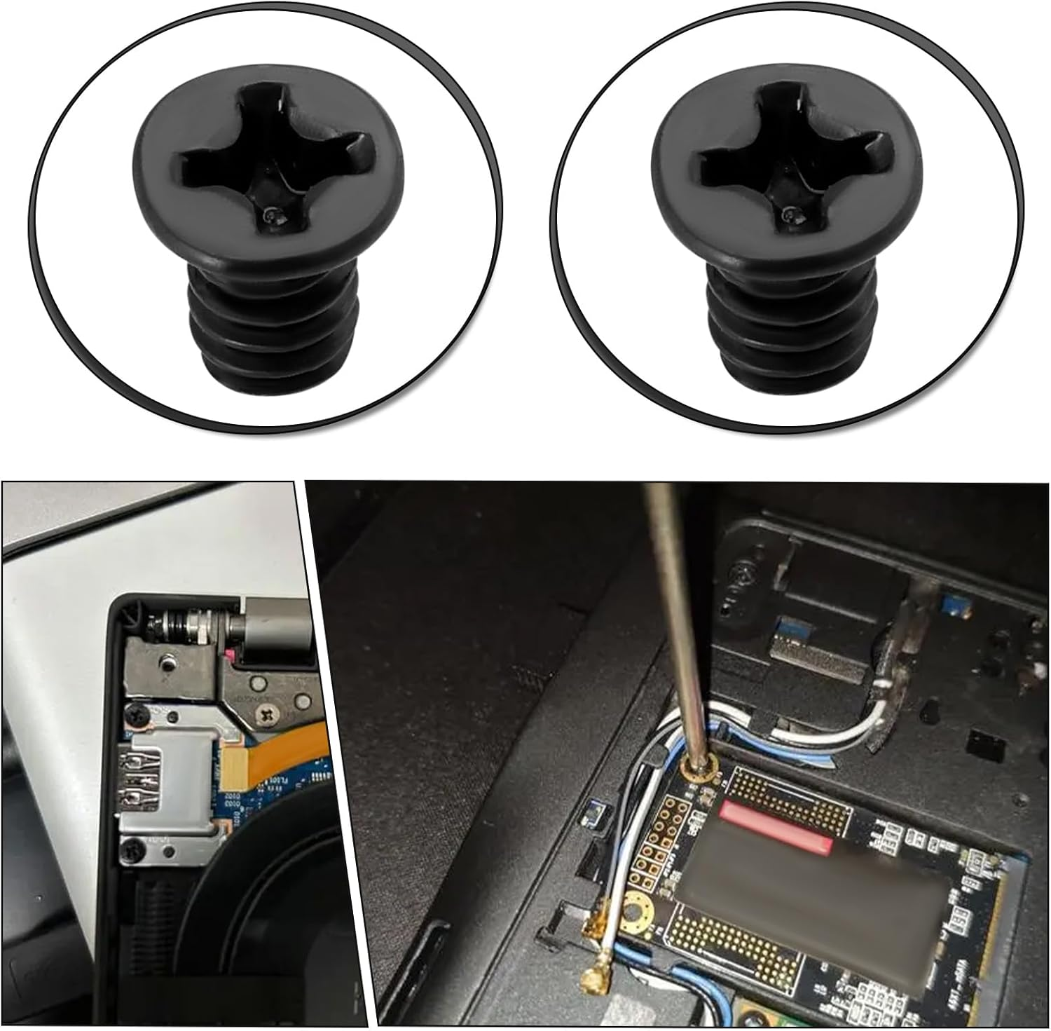 Ecsing 100Pcs Black Countersunk Head Screw Flat Phillips Head 3.5X6Mm Suitable for 3.5-Inch Computer PC Hard Disk Drives(Unc 6-32) image number 4