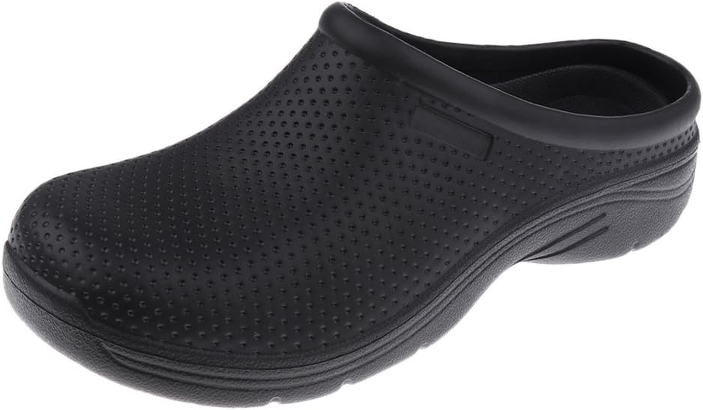 FITYLE Unisex Full Kitchen Clogs Black Chefs Shoes Safety Footwear Garden Slip On