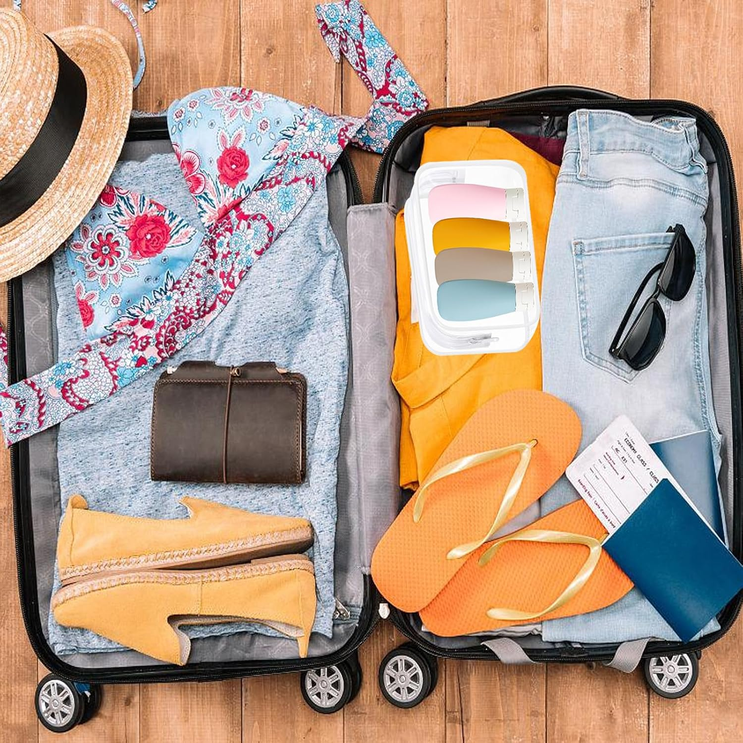 Jotia 5Pcs Travel Bottles Kit, Squeezable Containers TSA Approved Travel Containers Leak Proof Refillable Shampoo and Conditioner Travel Essentials Bottle Set image number 5