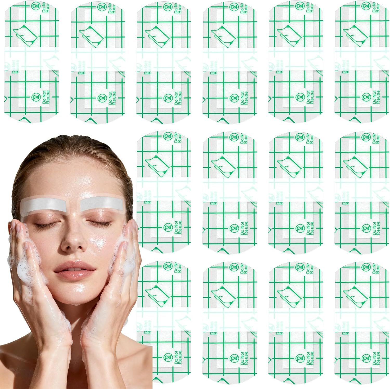 40 PCS Eyebrow Covers, Plastic Eye Shield for Eyebrows, Waterproof Eyebrow Cover for Shower, Tattoo Protection Aftercare, Tattoo Protection Film(1.41"X3.22") image number 4
