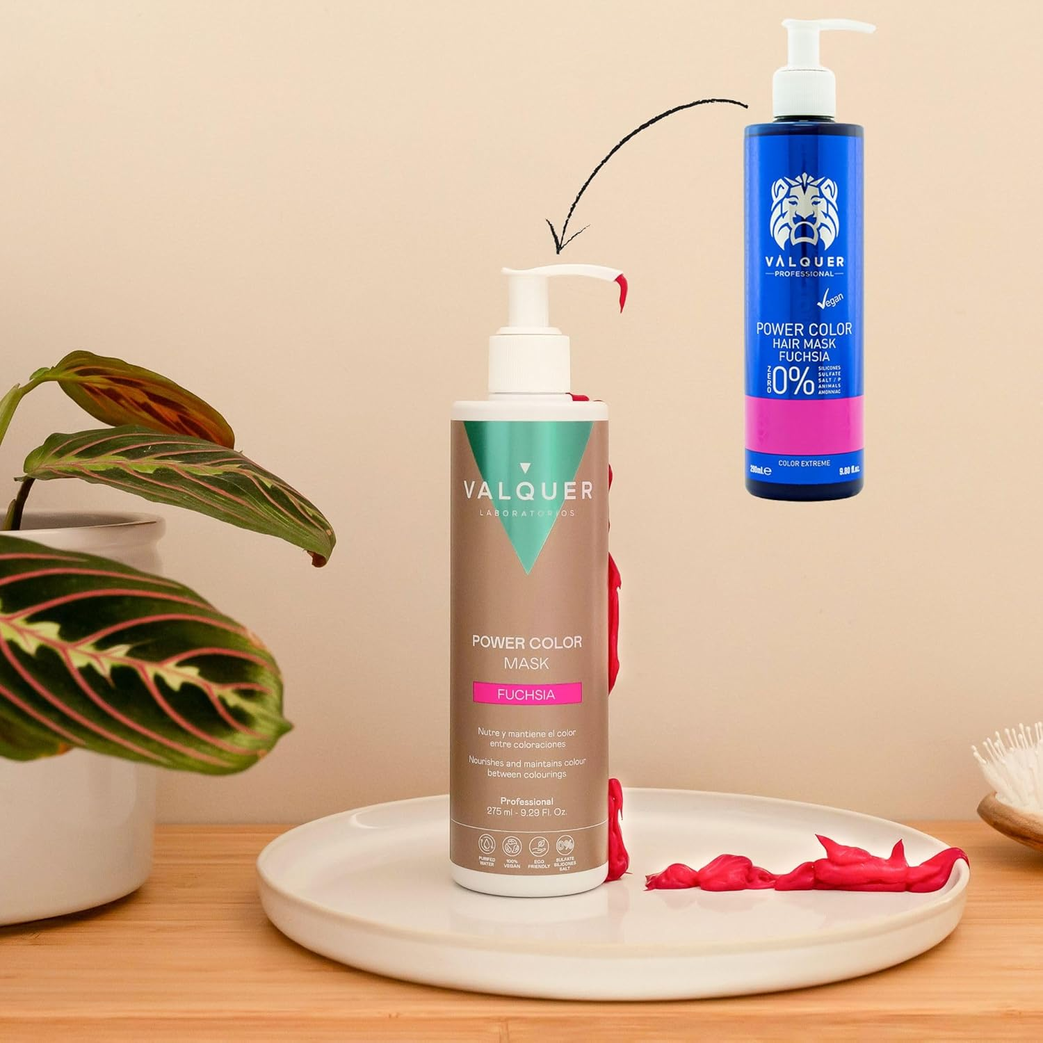 Valquer Power Colour Mask Vegan and Silicone Free Formula Gives Hair Colour 290 Ml Fuchsia image number 6