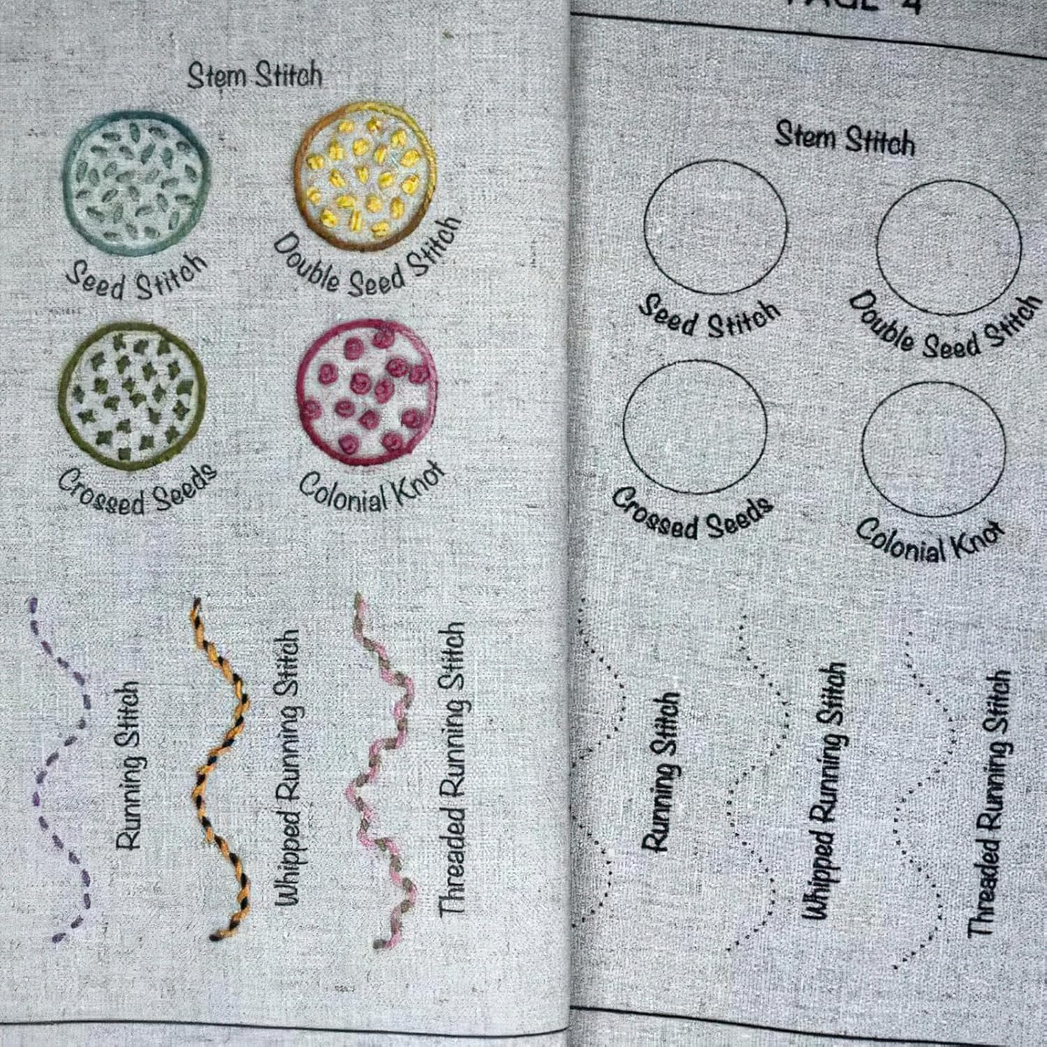 DIY Embroidery Sewing Stitch Book,Loose Leaf Needlework B-Ook,Creative Embroidery Starter Kit,Embroidery Instructions for Sewing Enthusiast,Creative Stitching Decorative Book,Se-Wing Praticing Stitch image number 3
