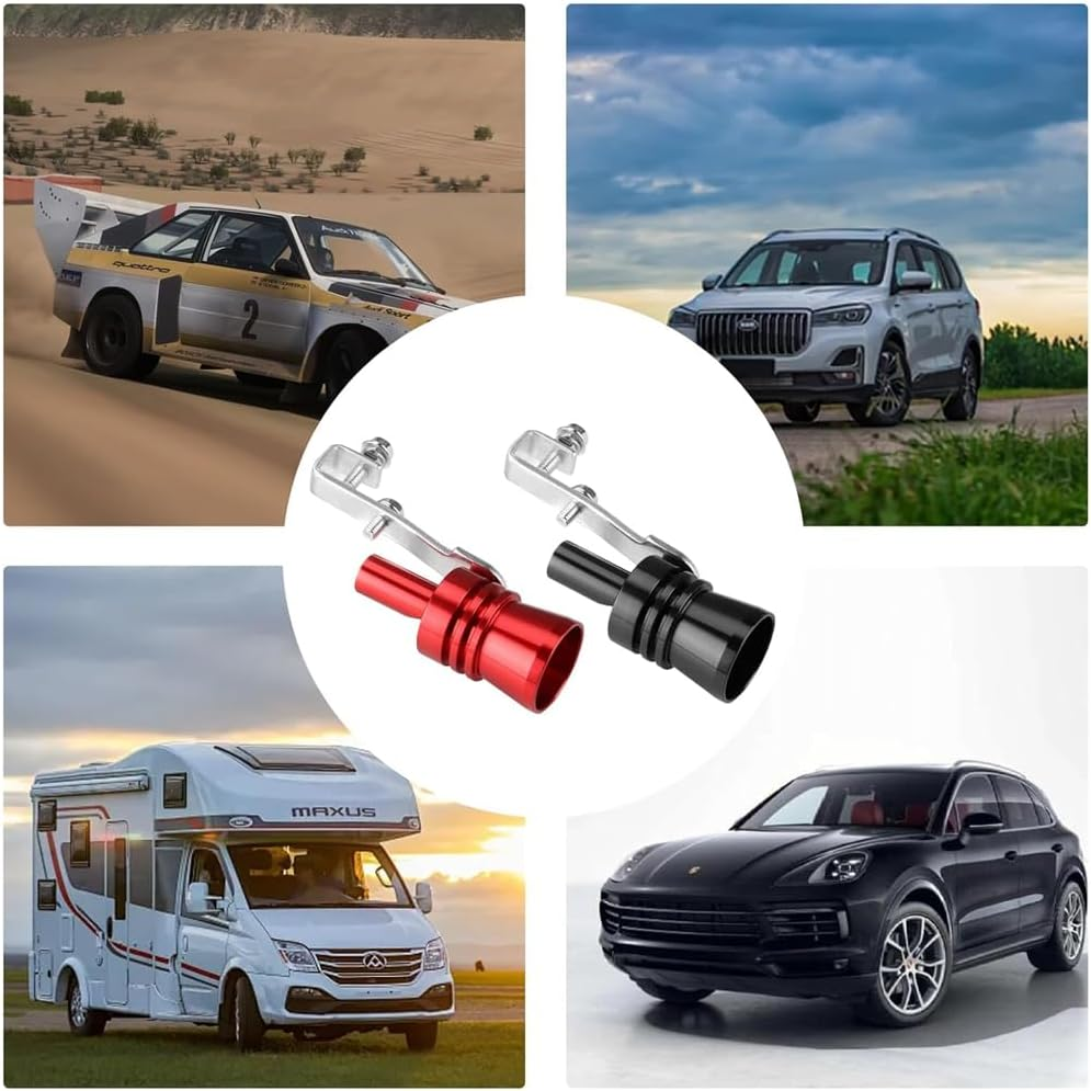 2PCS Turbo Sound Whistle Simulator,Car Turbo Whistle Car,Rustproof Aluminum Alloy Exhaust Whistle Fit for Exhaust Muffler Tailpipe,Universal Turbo Sound Whistle Exhaust Muffler with Cool Turbo Sound image number 6