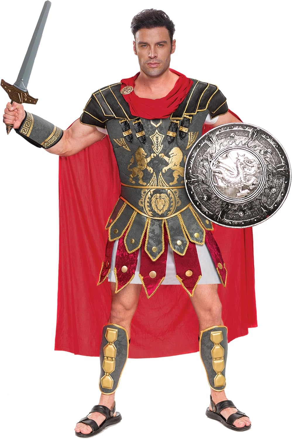 Spooktacular Creations Brave Men&rsquo;S Roman Gladiator Costume Set for Halloween Audacious Dress up Party image number 6
