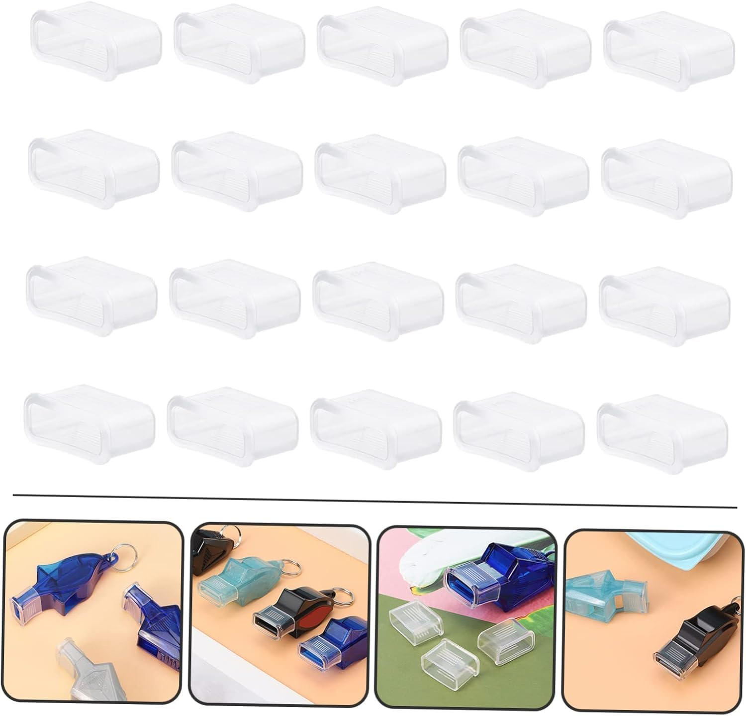 20 Pcs Whistle Mouth Covers Sports Whitsle Cushioned Mouth Grip Coach Whistle Mouth Guard Sports Whistles Protctor for Referee Outdoor Whistles Coach and Referee Gear image number 2