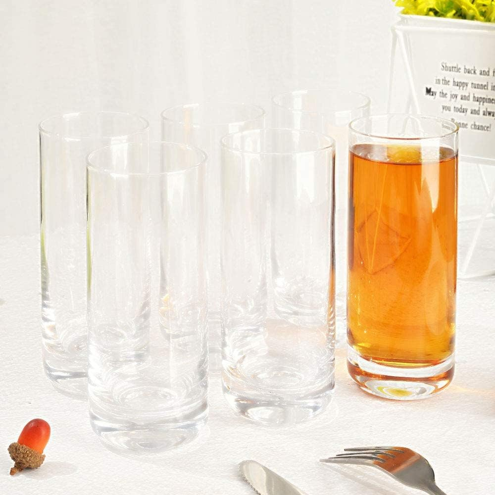 D.M DESIGN&middot;MASTER [6-Pack,13.5 Oz -Premium Highball Glasses, Heavy Base Tall Bar Glass, Drinking Glasses for Water, Juice, Beer, and Cocktail. image number 2