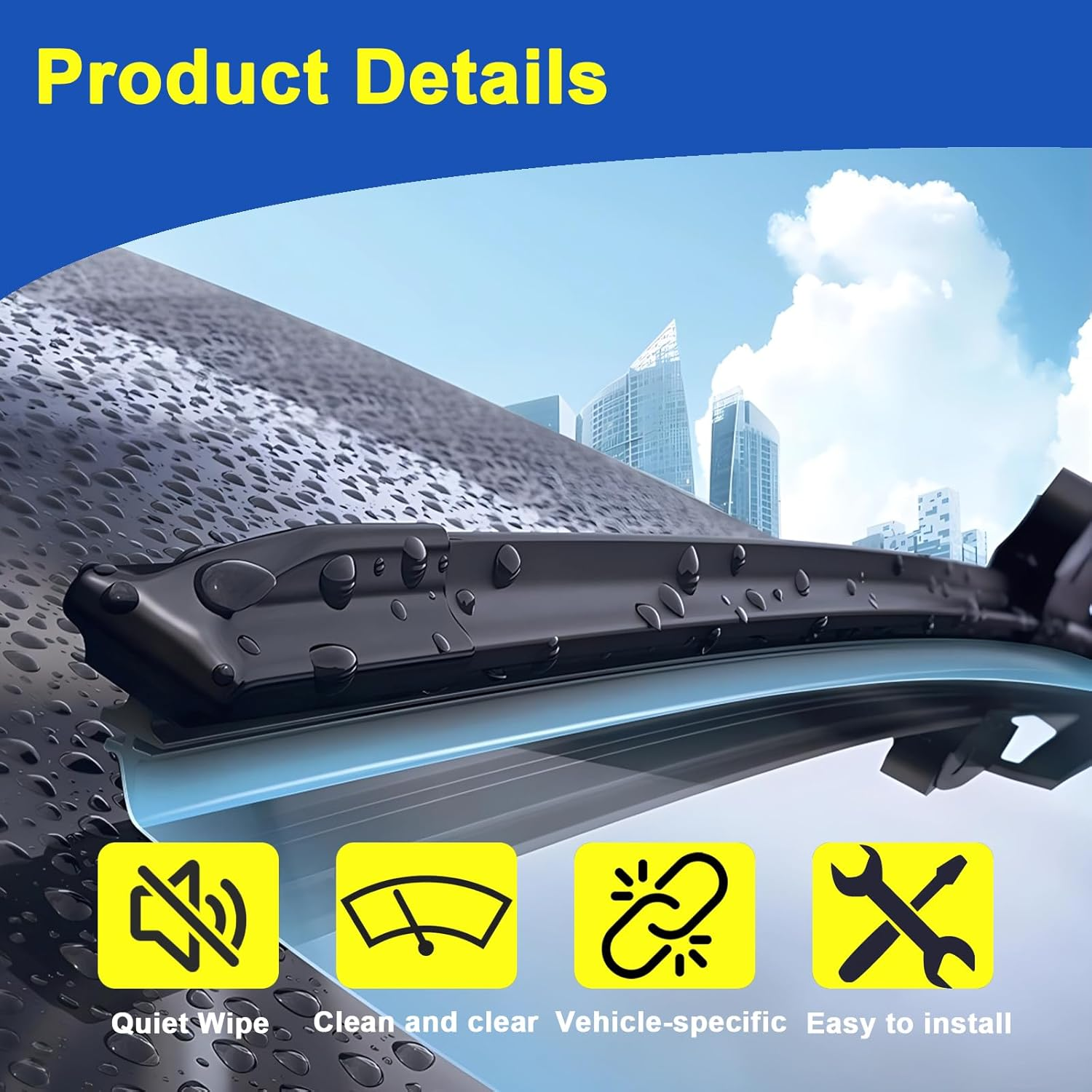 2 Factory Wiper Blades Replacement for 2016-2018 Nissan Altima/2015-2021 Nissan Maxima Original Equipment Windshield Wiper Blades Set 28"+16" (Set of 2) U/J HOOK image number 2