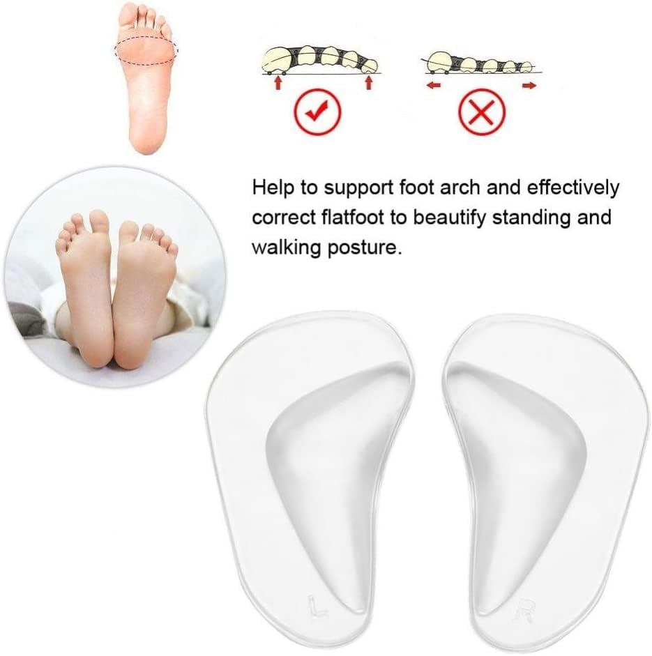 Clear Gel Arch Support Insoles - 3 Pairs High Heel Inserts for Plantar Fasciitis - Orthotic Shoe Cushion Pad for Feet image number 5