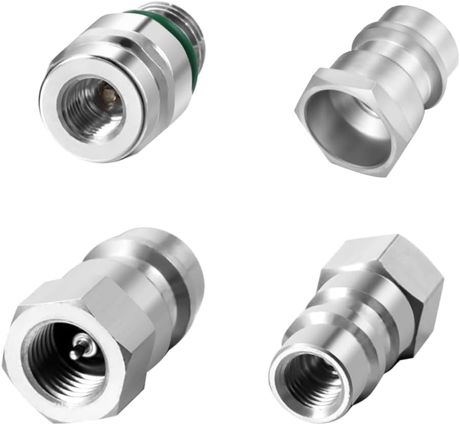 4Pc VA-LH11 A/C R-12 to R-134A Retrofit Conversion Adapter Fitting for 1/4 SAE Thread Low High Side Conversion image number 2