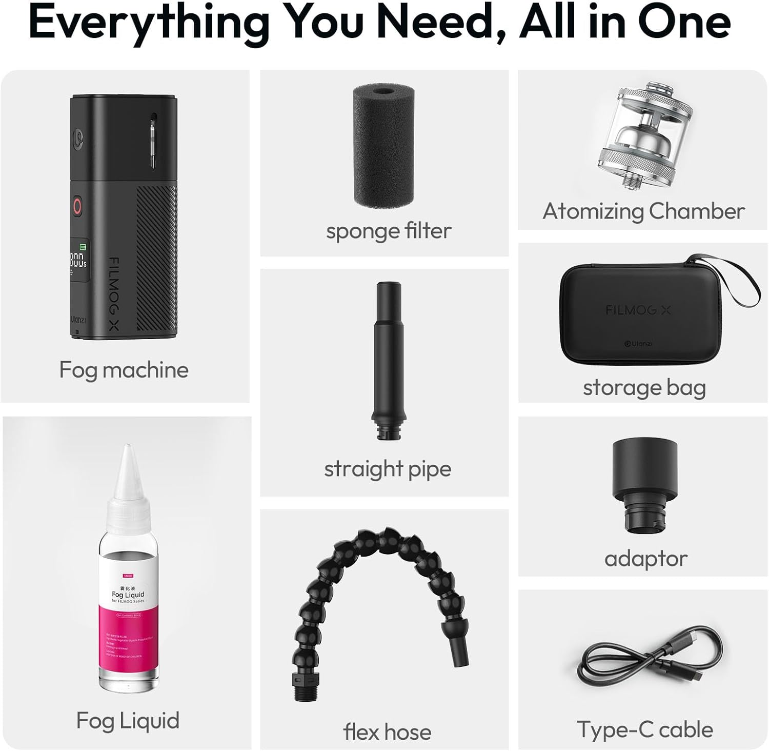 ULANZI FM02 Fog Machine, 3 Mist Modes, Portable Handheld Smoke Machine with Digital Display for Photography/Stage Effect/Partie/Halloween/Wedding 【With Oil-Liquid and Batteries】 image number 3