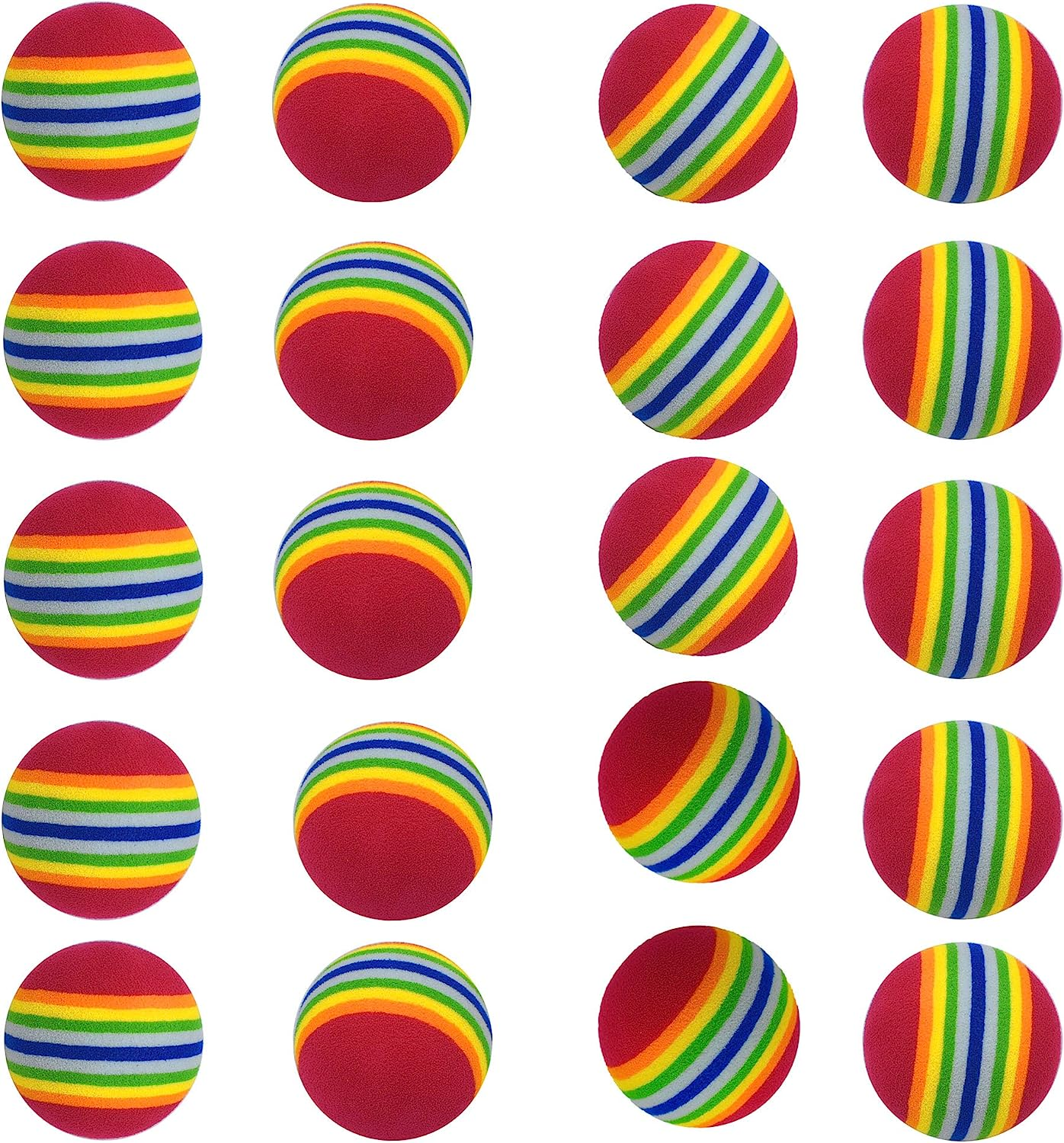 20 Pack Coloure Foam Cat Toys Balls Soft EVA Foam Rainbow Balls Interactive Cats Small Ogs Toys (1.5") image number 2