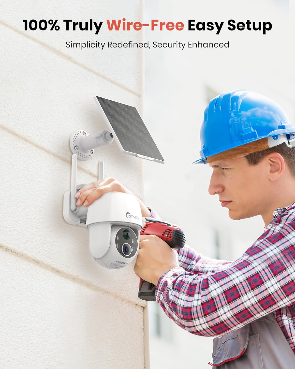 CAMSTRO 4 Pack 2K Solar Security Cameras Wireless Outdoor, 360&deg; PTZ Wifi Cameras System, PIR Motion Detection with Smart Alert, Color Night Vision, Multi-User Surveillance, Cloud/Sd Storage image number 2