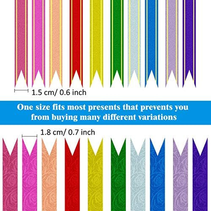 Syhood 360 Pieces Ribbon Pull Bow Present Basket Pull Knot Present String Wrapping Bows for Christmas New Year Thanksgiving Party Ornament, 1.8 Cm/ 1.5 Cm Width, Assorted Colors image number 3