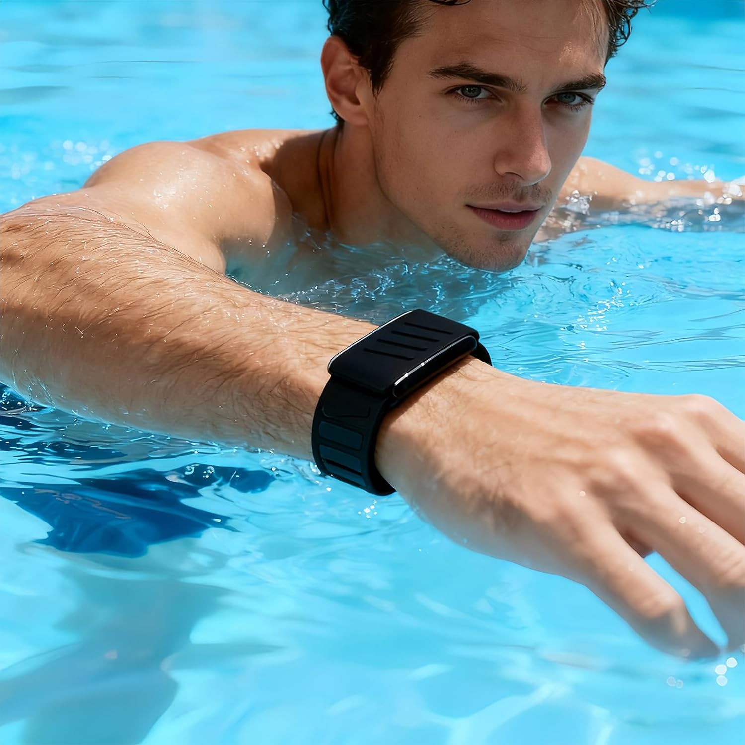 Silicone Wristband Compatible with WHOOP 4.0 & 3.0, Durable Soft Silicone Sports Loop Replacement Strap with Metal Frame Connector, Adjustable Waterproof Breathable Band for Men & Women (Black) image number 6