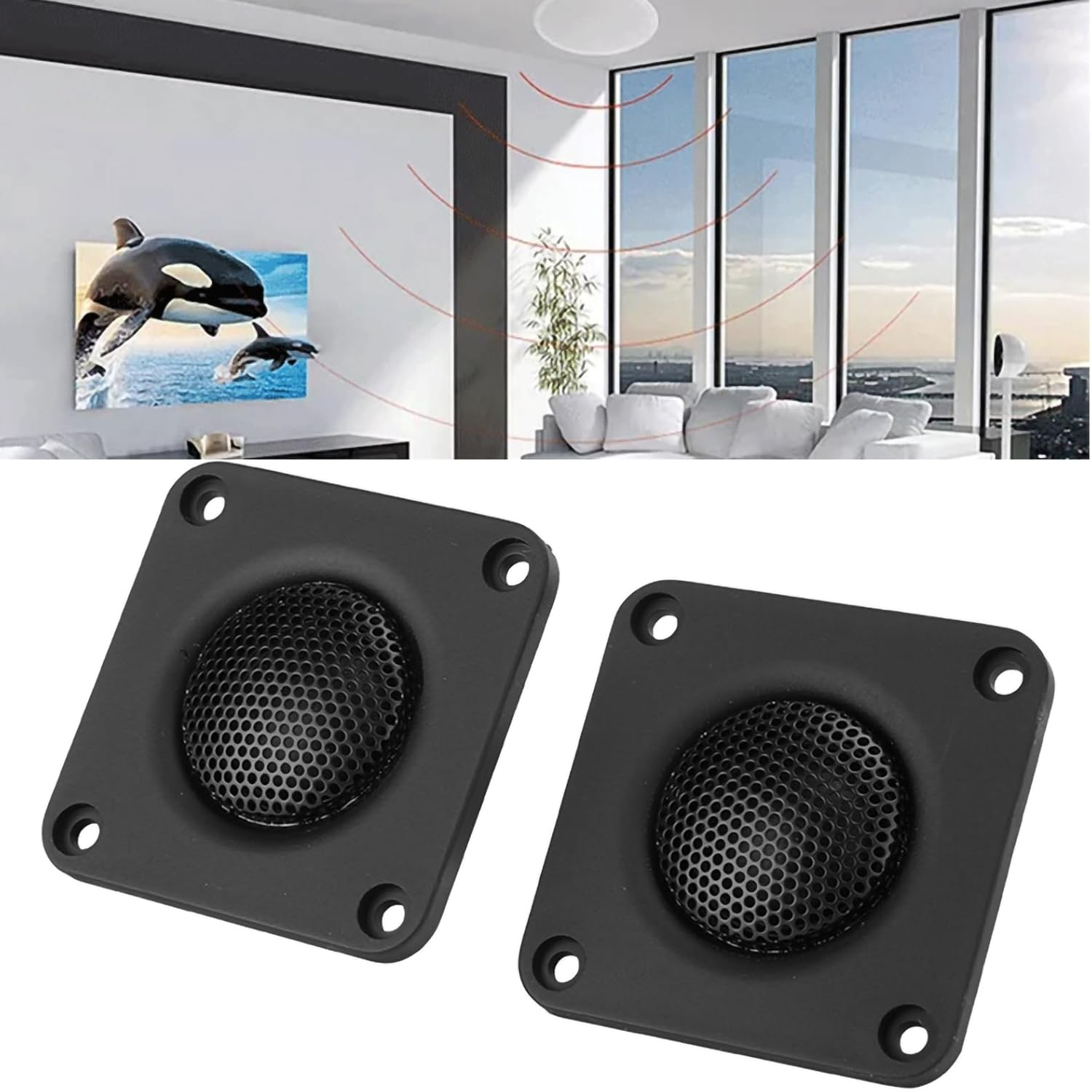 Jectse 2PCS Tweeter Speakers, 2Inchs 4Ohm 30W Full Range Mini Portable Speaker, Suitable for Home, Office, Shopping Mall image number 6