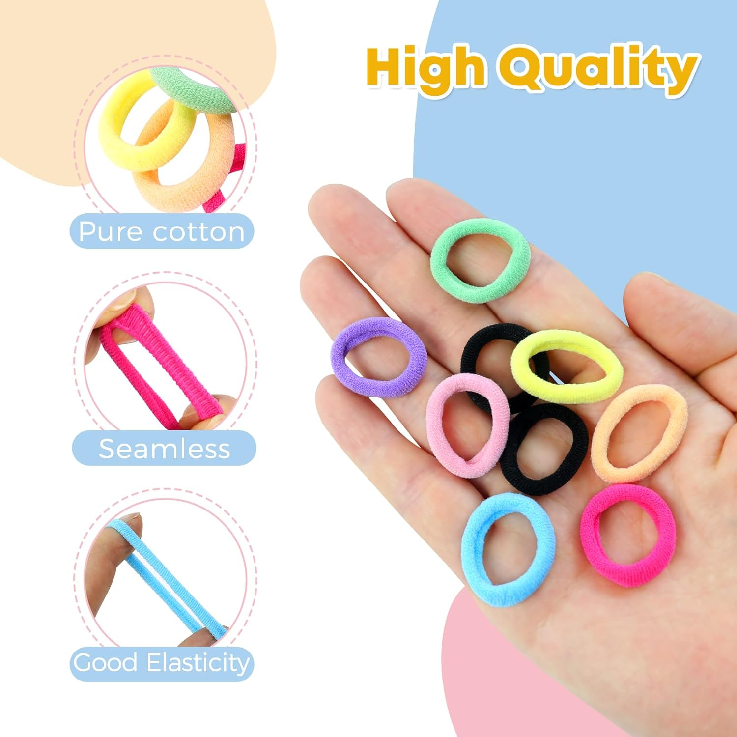 Hanyousheng Pack of 200 Girls Hair Bobbles 20 Mm Children'S Hair Bobbles Baby Hair Bobbles Small Hair Bands Colourful for Girls Children Toddlers Baby