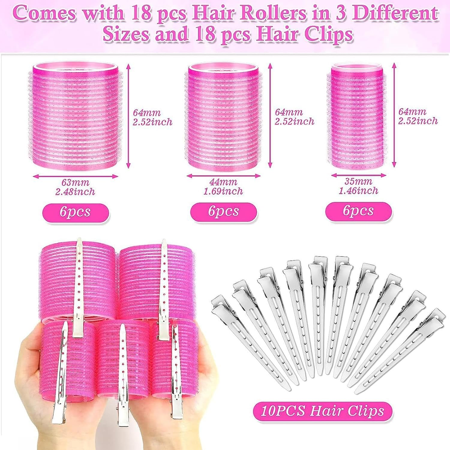 Curly Bang Roller - Hair Curling Tools | with 10 Hairpins Heatless Hair Styling Tools, Hair Curling Tools Set for Travel Use image number 4