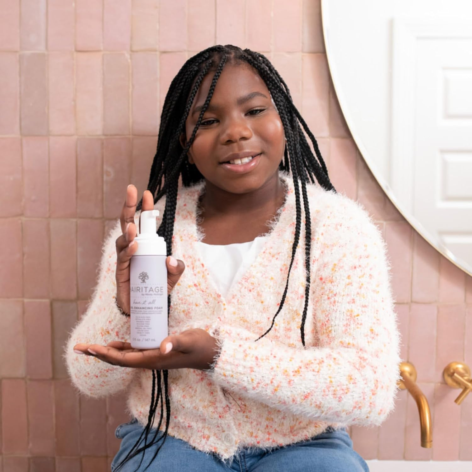 Hairitage Have It All Curl Enhancing Foam Mousse with Quinoa + Rice Protein for Frizz Control + Moisture - Lightweight Formula - Leaves Hair Full + Bouncy - Set Hairstyles + Curls, 5 Oz image number 4