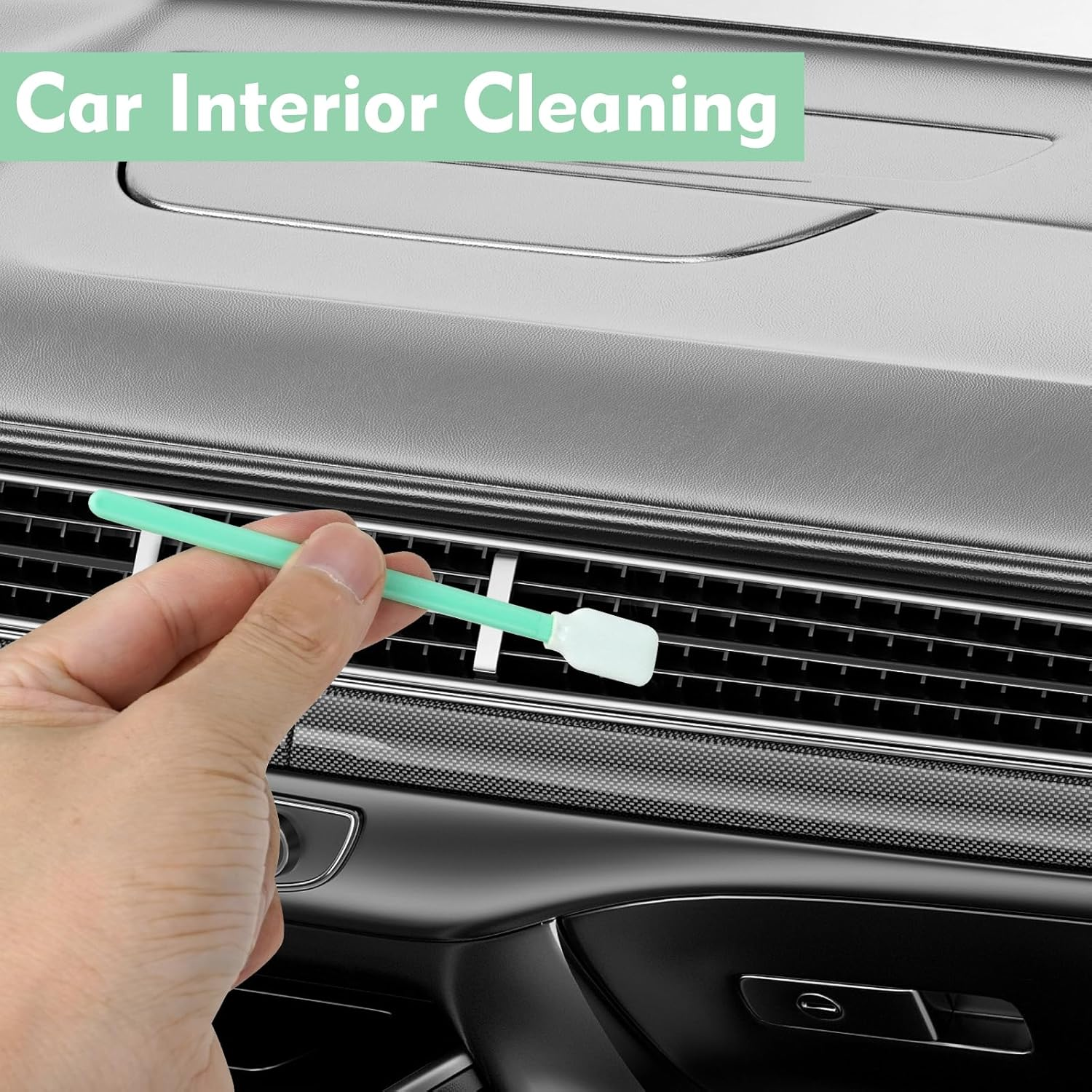 Dust-Free Cleaning Sticks, Long Sterile Cleaning - 100 Pieces, Green Cleaning Sticks, Sterile Cotton Buds, Mini Cleaning Sticks, Lint-Free for Print Head Cleaners, Keyboards or Camera Lenses image number 2