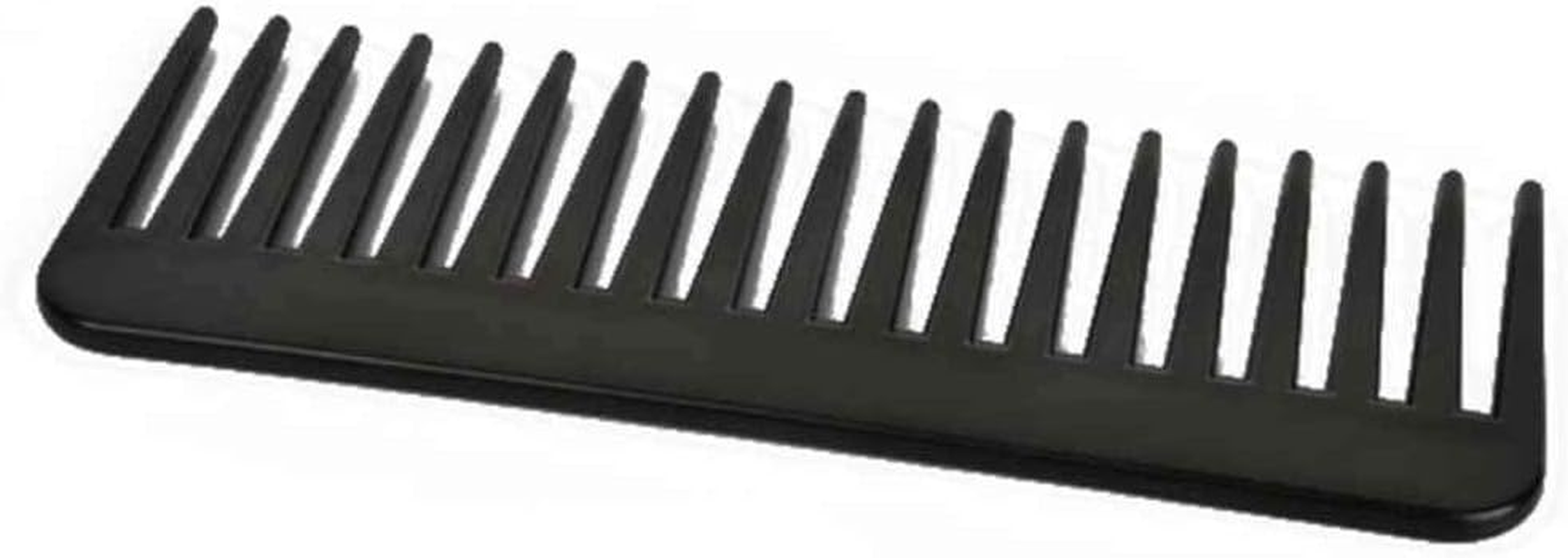 Professional 19 Teeth Wide Tooth Comb Black Plastic Heat-Resistant Large Wide Tooth Comb Salon Styling Tool image number 2