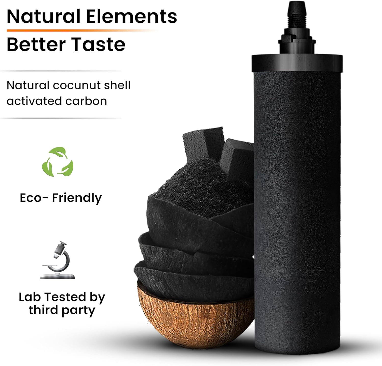 PHOENIX GRAVITY NSF Certified Smart Carbon (Black) Replacement Filter Elements - Pack of 2 Carbon Cartridge for Phoenix Gravity Water Filters, Compatible with Berkey & Other Countertop Water Filters image number 4