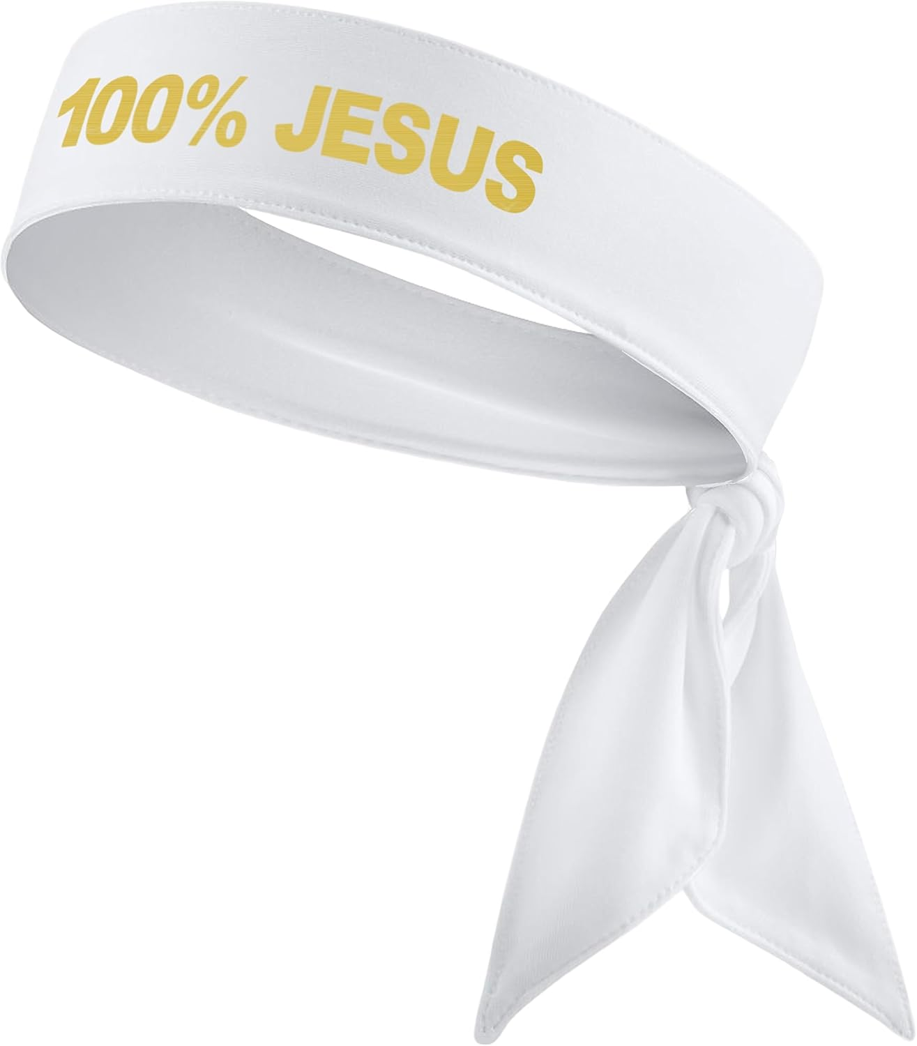 100% Jesus Sports Head Tie Headband Soccer F&uacute;tbol Football White Black Athletics Fitness Stretch Sweatband Ninja Tie Bandana image number 2