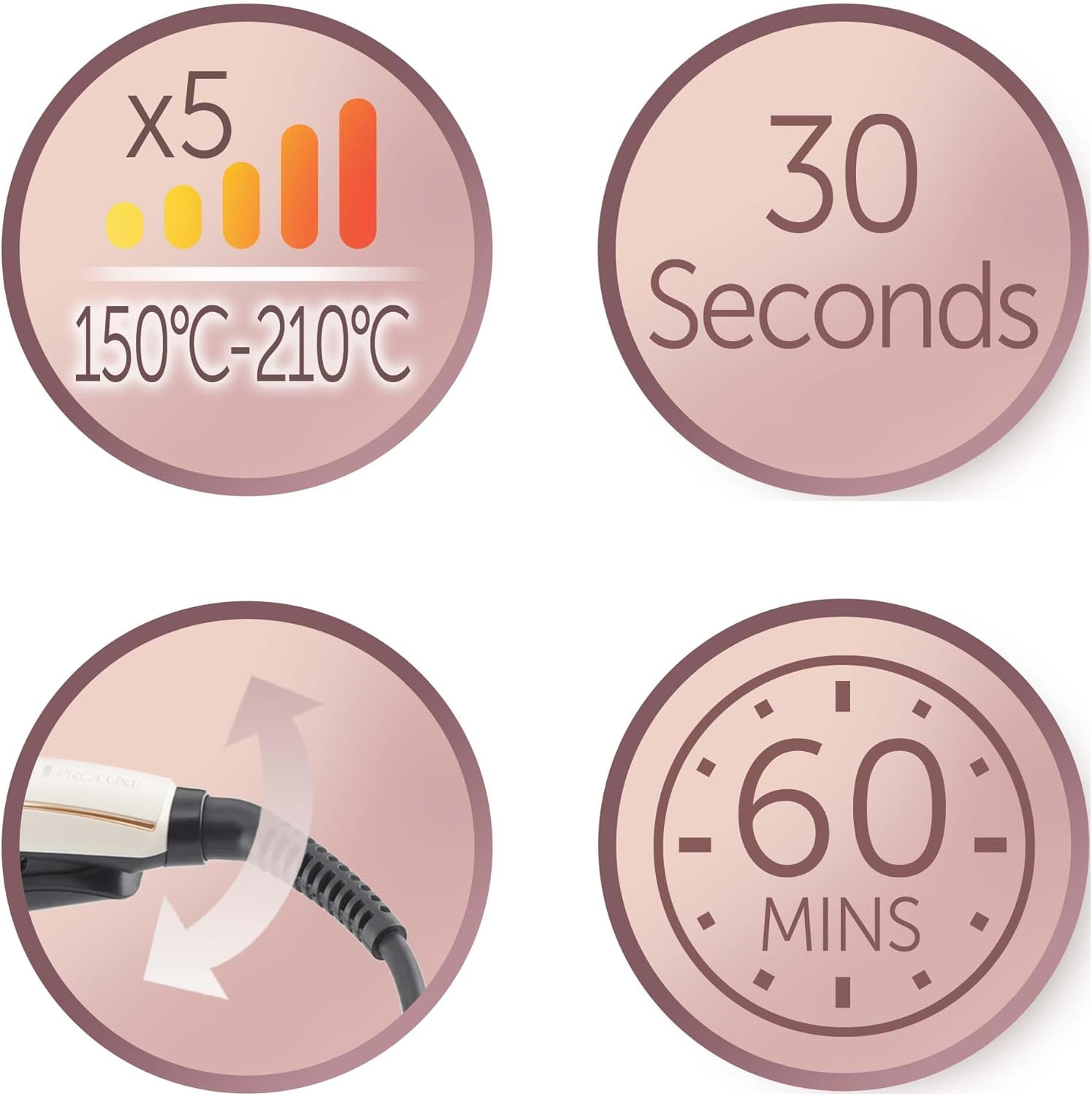 Remington Welleneisen Proluxe 4-In-1 Curling Iron [Test Winner]: Beach Waves, Natural Waves, Water Waves, Mermaid Waves (Dig. Display, Temperature Setting up to 210&deg;C) Crepe Iron, Multistyler CI91AW image number 4