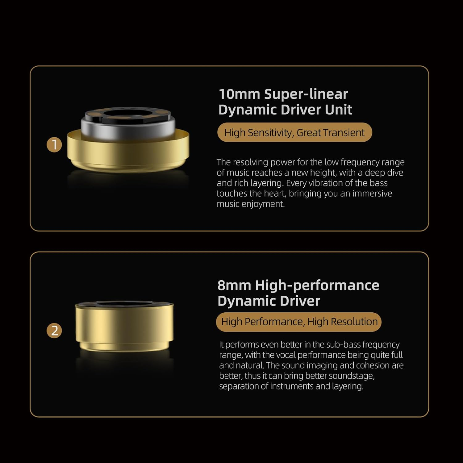 KINBOOFI KZ ZA12 Wired Earphones, 2DD and 4BA Hybrid IEM Earphones, Strong Bass in Ear Headphones, Stereo Sound Earbuds with 3.5Mm Jack, Noise Isolating Headset, High Sensitivity in Ear Monitors