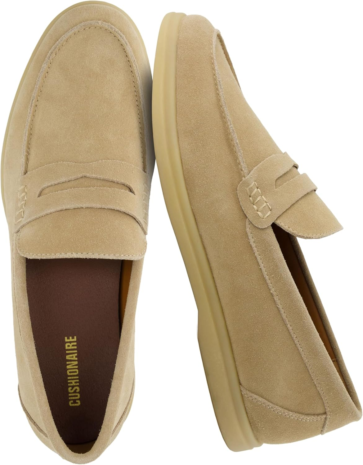 CUSHIONAIRE Men'S Selby Genuine Leather Loafers &ndash; Memory Foam, Rubber Sole, Wide Widths Available