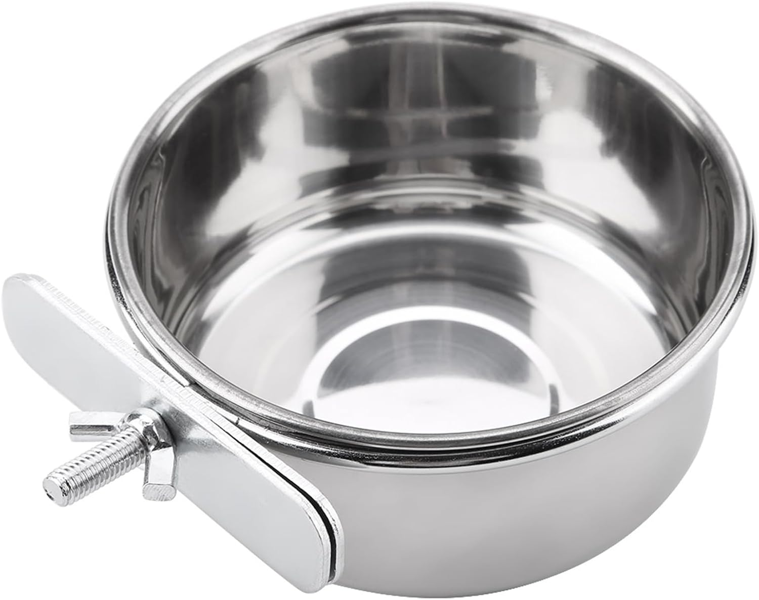 Oumefar Stainless Steel Bird Cage Feeder Parrot Food Water Feeding Bowl Bird Parrot Feeding Cup with Clip for Small Animals (S) image number 3