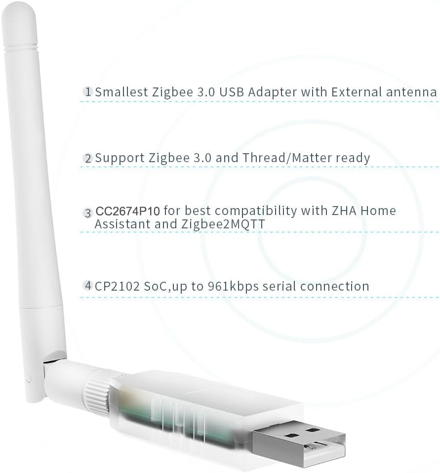 SMLIGHT SLZB-07P10 Zigbee 3.0 Coordinator Thread/Matter Mini USB Adapter Works with Zigbee2Mqtt, Home Assistant, ZHA image number 3