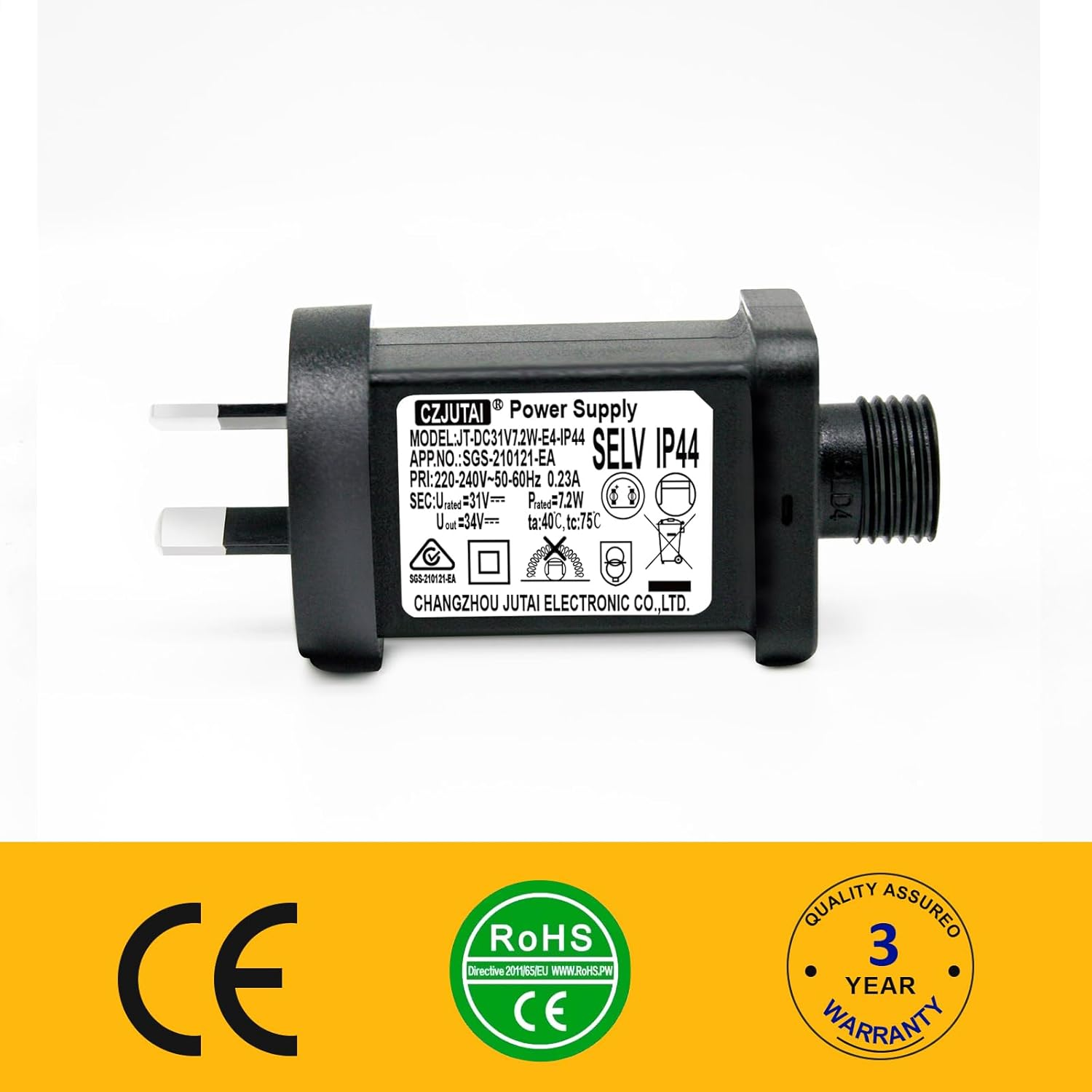 Premieradapter 31V 7.2W Replacement Power Supply CZJUTAI JT-DC31V7.2W /6W /4.5W /3.6W for Christmas Lighting, String Light, Projector Light, Lawn Lamp, Inflatable Device [A572]