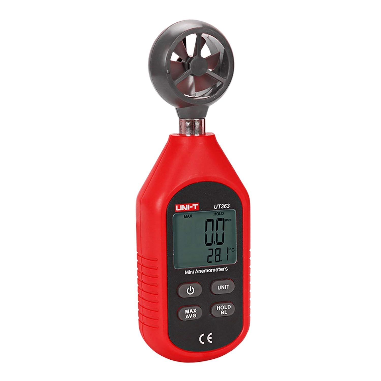 UNI-T UT363 Handheld Anemometer Wind Speed Meter Wind Chill Air Temperature Gauge -14&deg;F to 122&deg;F (-10&deg;C to 50&deg;C) with LCD Backlit Max/Avg Data Hold image number 1