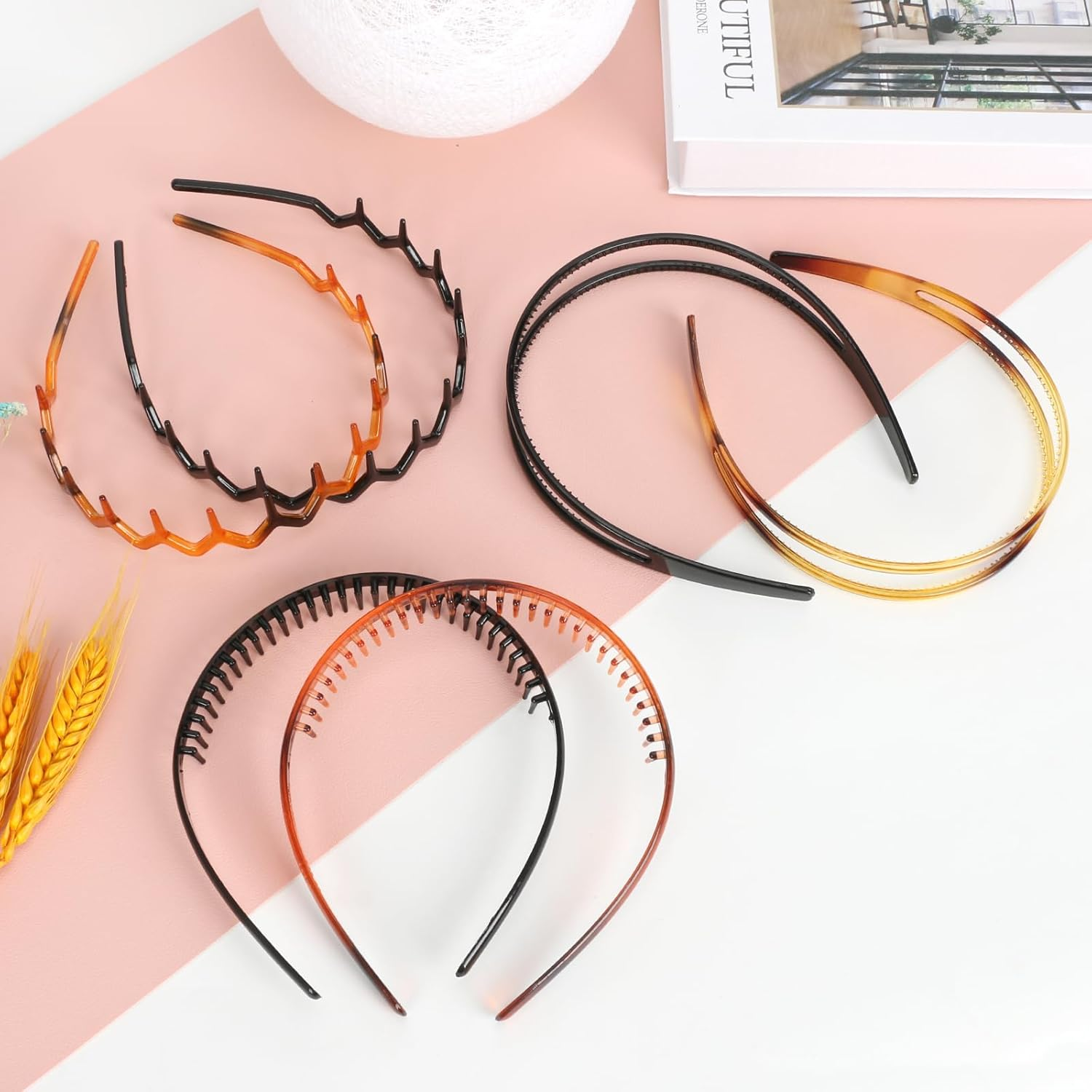 TAIXING Pack of 6 Zigzag Headbands, Shark Tooth Hair Band, Plastic Zag Headbands, 3 Styles Headbands, Women Men, Non-Slip Headbands with Teeth for Daily Wear, Make-Up, Washing, Outdoor image number 4