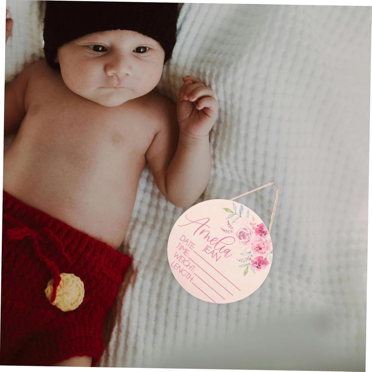 2Pcs Wooden Name Announcement Sign Newborn Birth Name Sign for Nursery Decor for Boy Born image number 4