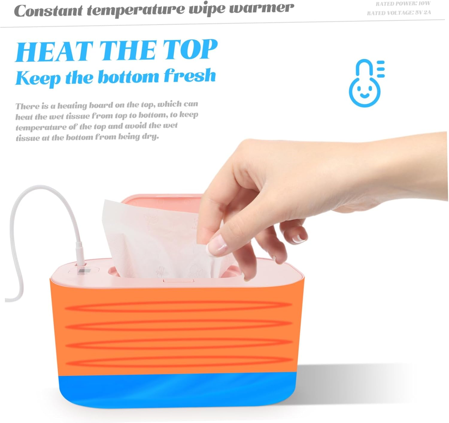 Abs Pp Material Nappy Wipe Warmer Low Power Consumption Wet Wipes Heater image number 1