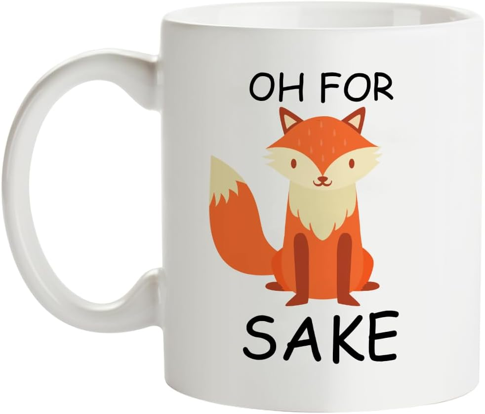 Oh for Sake Coffee Mug, Funny Fox Coffee Mug Gift, Fathers and Mothers Day Birthday Christmas Gifts Fun Tea Cup White 11 OZ image number 4