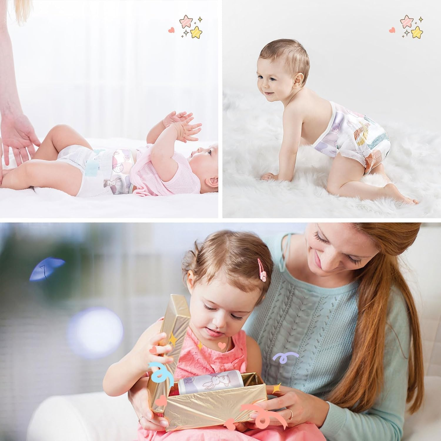 4Pcs Baby Infant Umbilical Cord Belly Bands Cartoon Cotton Soft Baby Belly Belt, Adjustable Newborn Belly Button Wrap, Baby Tummy Wrap for Protection, Baby Gifts for 0 to 12 Months(Hedgehog)