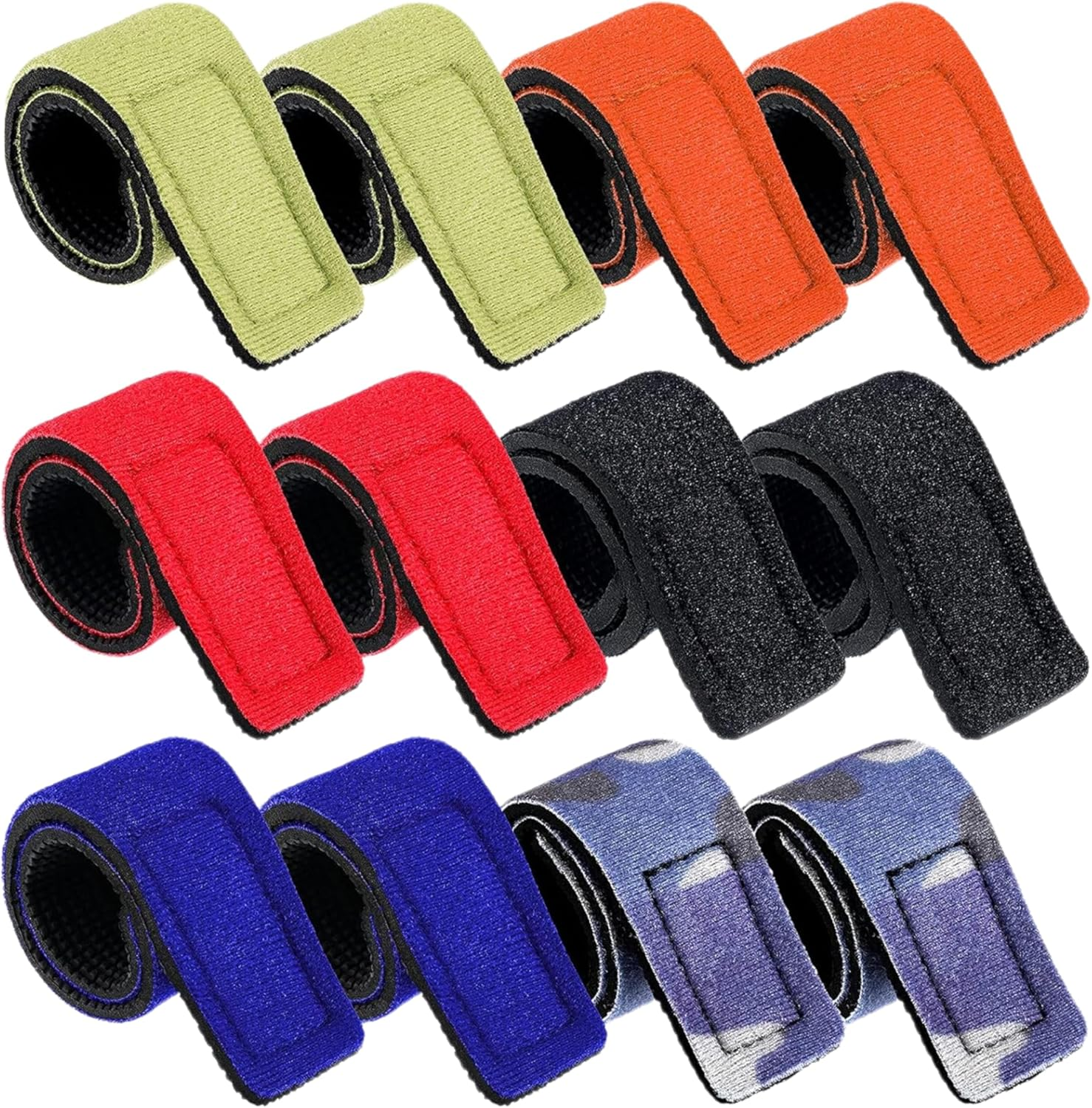12 Pack Fishing Rod Straps,Elastic Tackle Tie Downs,Fish Pole Belts,Fishing Gear Wraps