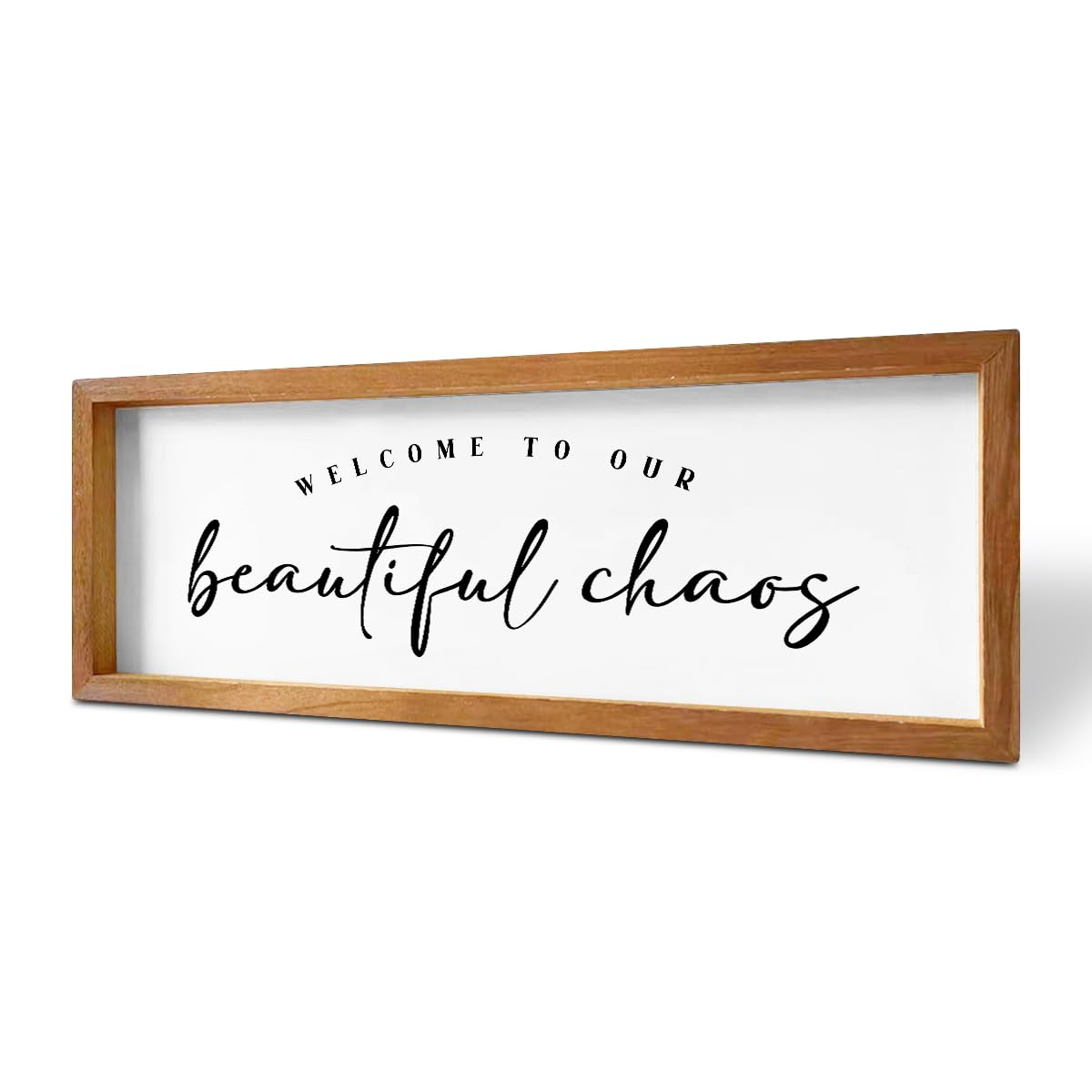 Welcome Home Sign Rustic Country Family Sign Welcome Sign for Front Door Decorative Wooden Framed Sign Housewarming Gifts Farmhouse Wall Decor Home Entryway Living Room Bedroom Kitchen Decoration image number 2