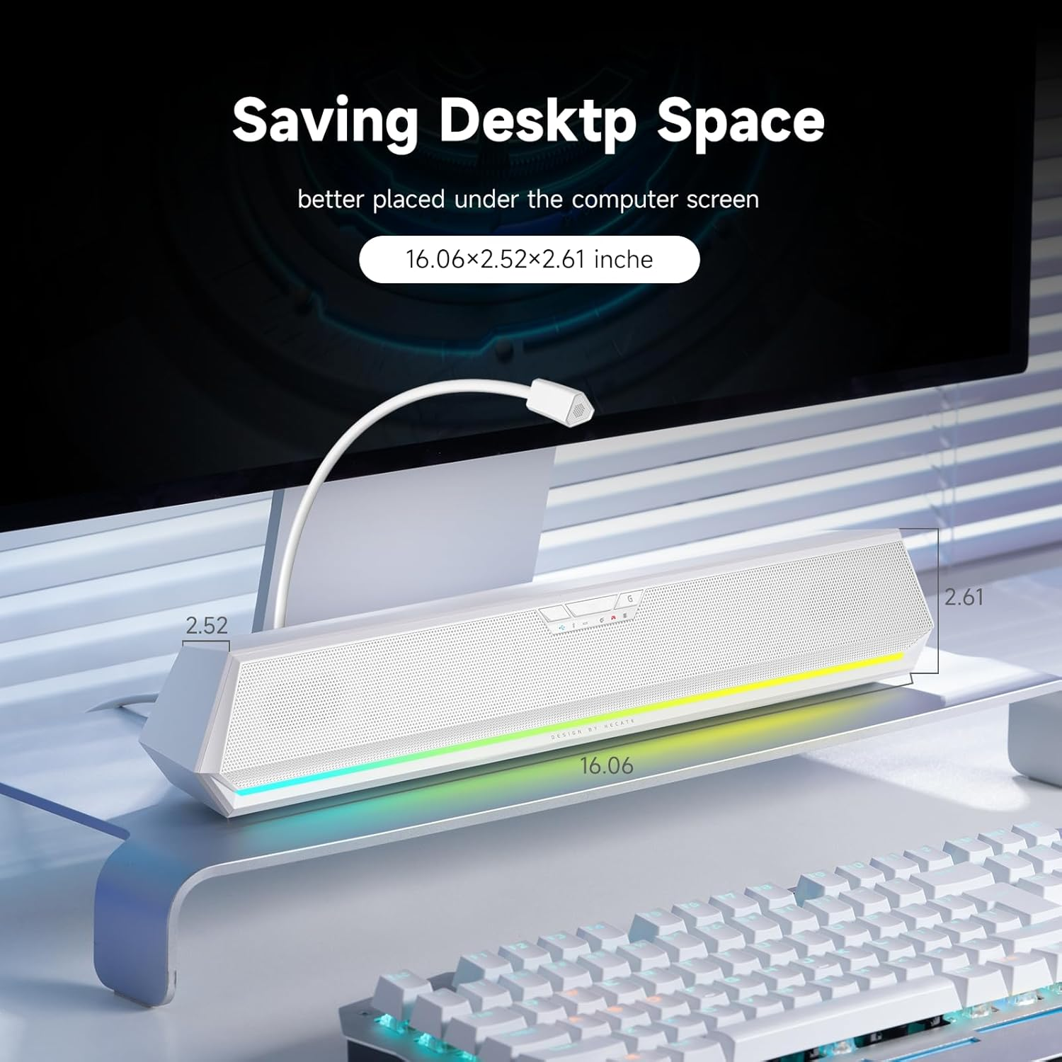 Edifier G1500 7.1 Surround Gaming Sound Bar, White