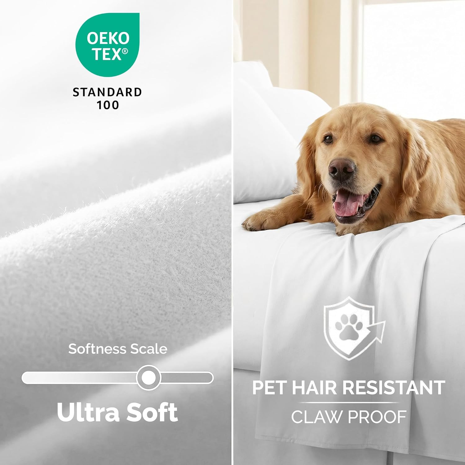 Southshore Fine Linens 6 Piece - Extra Deep Pocket Sheet Set - White - Queen image number 5