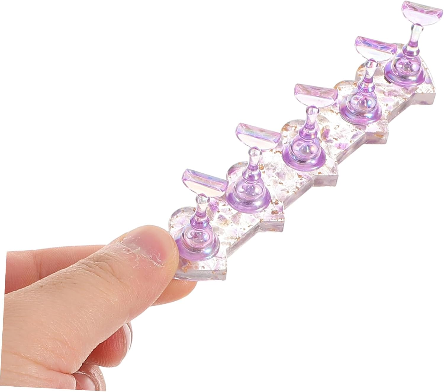 CALLARON Iridescent Nail Practice Tips Holder for Beginners Lightweight Portable Fake Nail Display Stand for DIY Art Enhance Skills with Realistic Feel Suitable for Home and Teaching Use image number 5