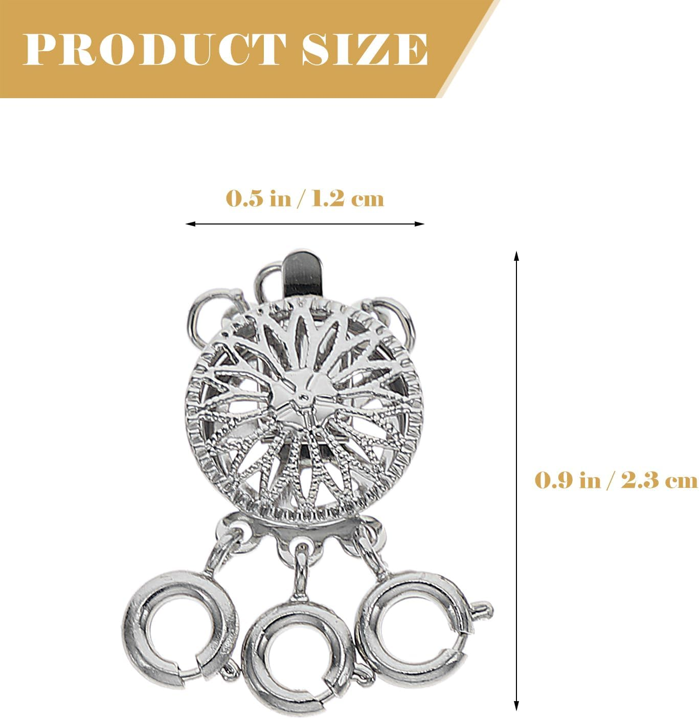 STOBOK 2Pcs Necklace Separator Spring Clasps Buckles Necklace Connector Buckles Buckle for Necklace Ring Spacer Choker Necklace Multi-Row Necklace Buckle Copper Multi-Layer Converter image number 1