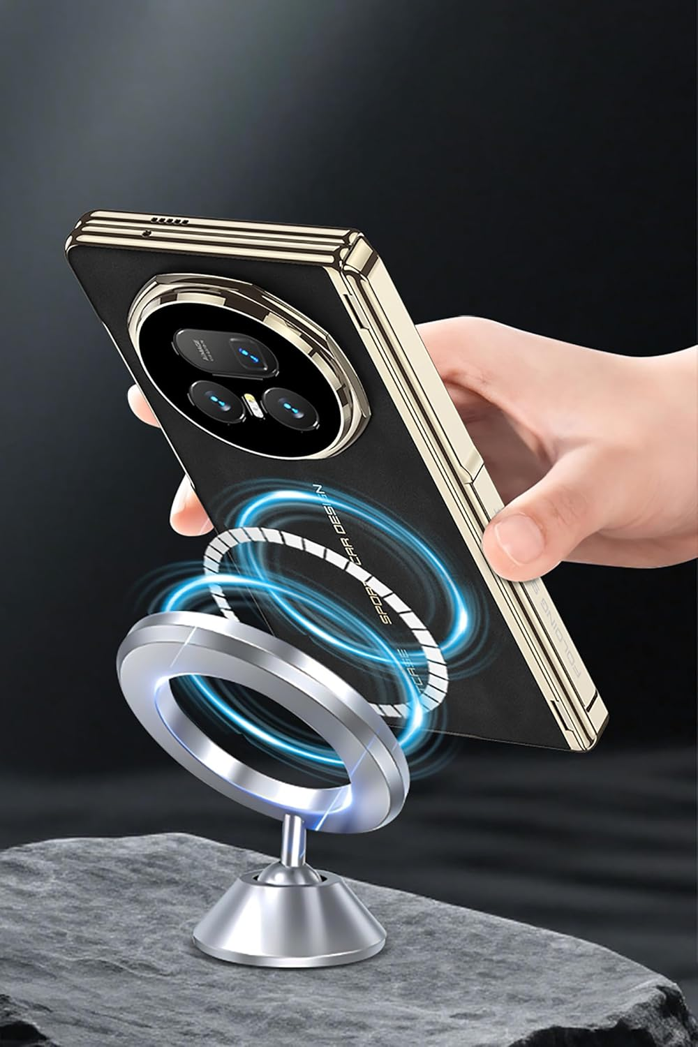 Hauw Case for Honor Magic V5, Slim Fit Shockproof Leather Mobile Phone Case Compatible with Honor Magic V5, Black 1 - Black image number 7