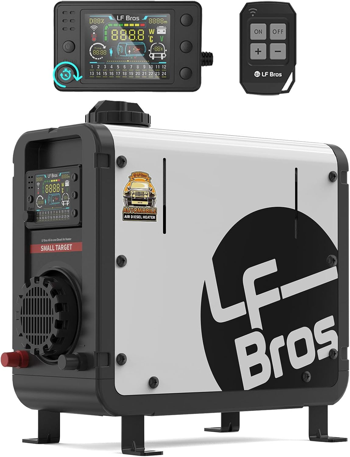 LF Bros 220V/12/24V 5KW Diesel Heater, All-In-One Air Diesel Parking Space Heater with Stylish Design for Small Space, Come with Remote Control and LCD Screen, Suitable for Home Shop Garage Camper image number 4