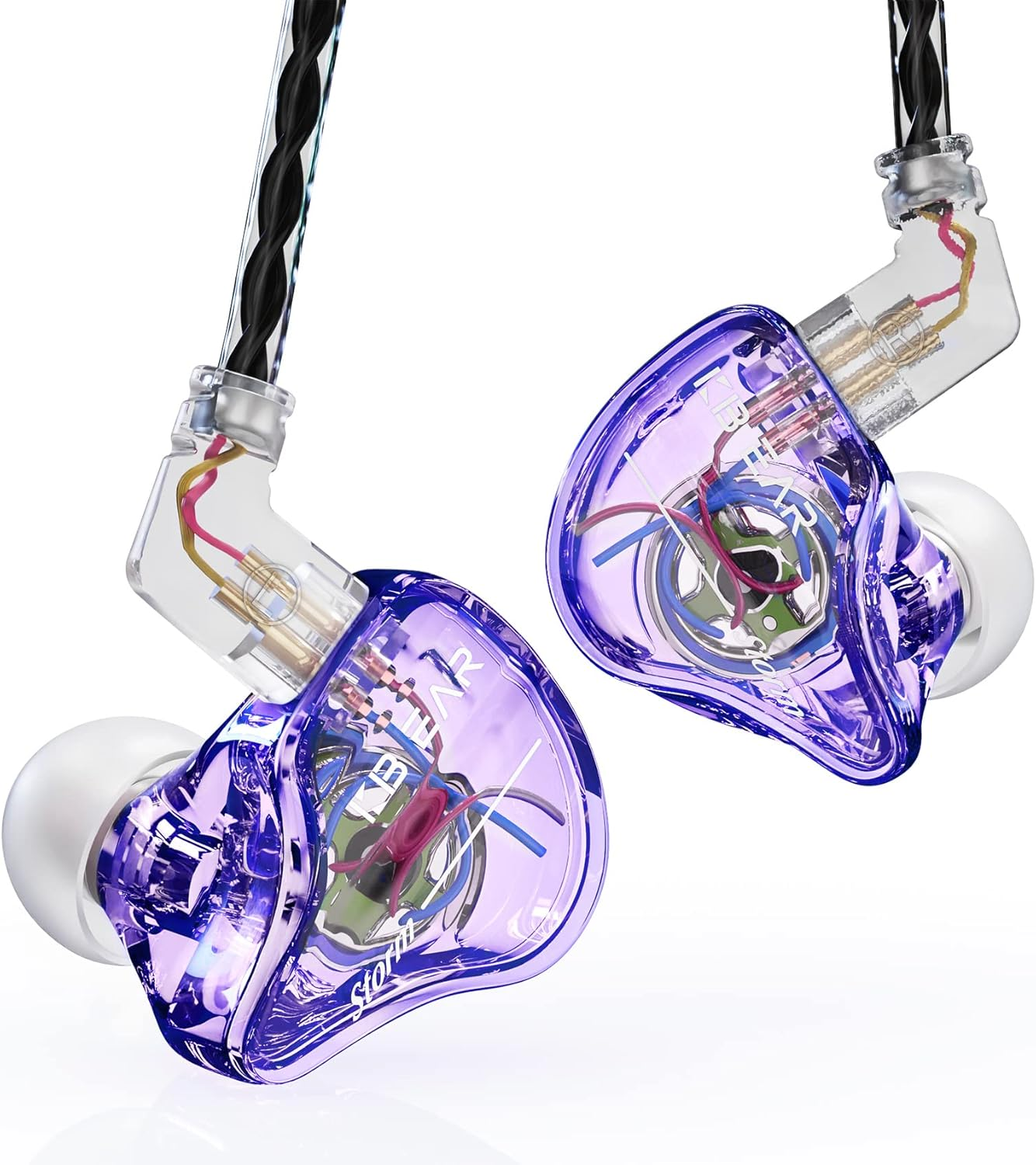 Keephifi KBEAR Storm Stage Earphones HD Micrphone, in Ear Monitors Headphones Dynamic Driver in Ear Earbuds,Professional Earbuds Wired for Musicians Singers Guitarist Drummer Pianist(Purple with Mic)