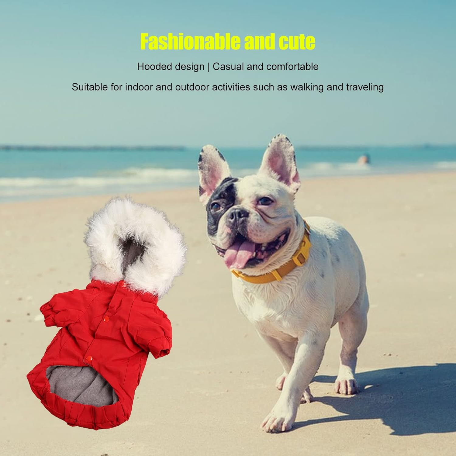Dog Hoodies Clothes, Pet Cotton Warm Hoodies Coat Dog Winter Coats, Fashionable Casual Thickened Warm Puppy Coats for Small Medium Dogs Cats Red (XXL) image number 4