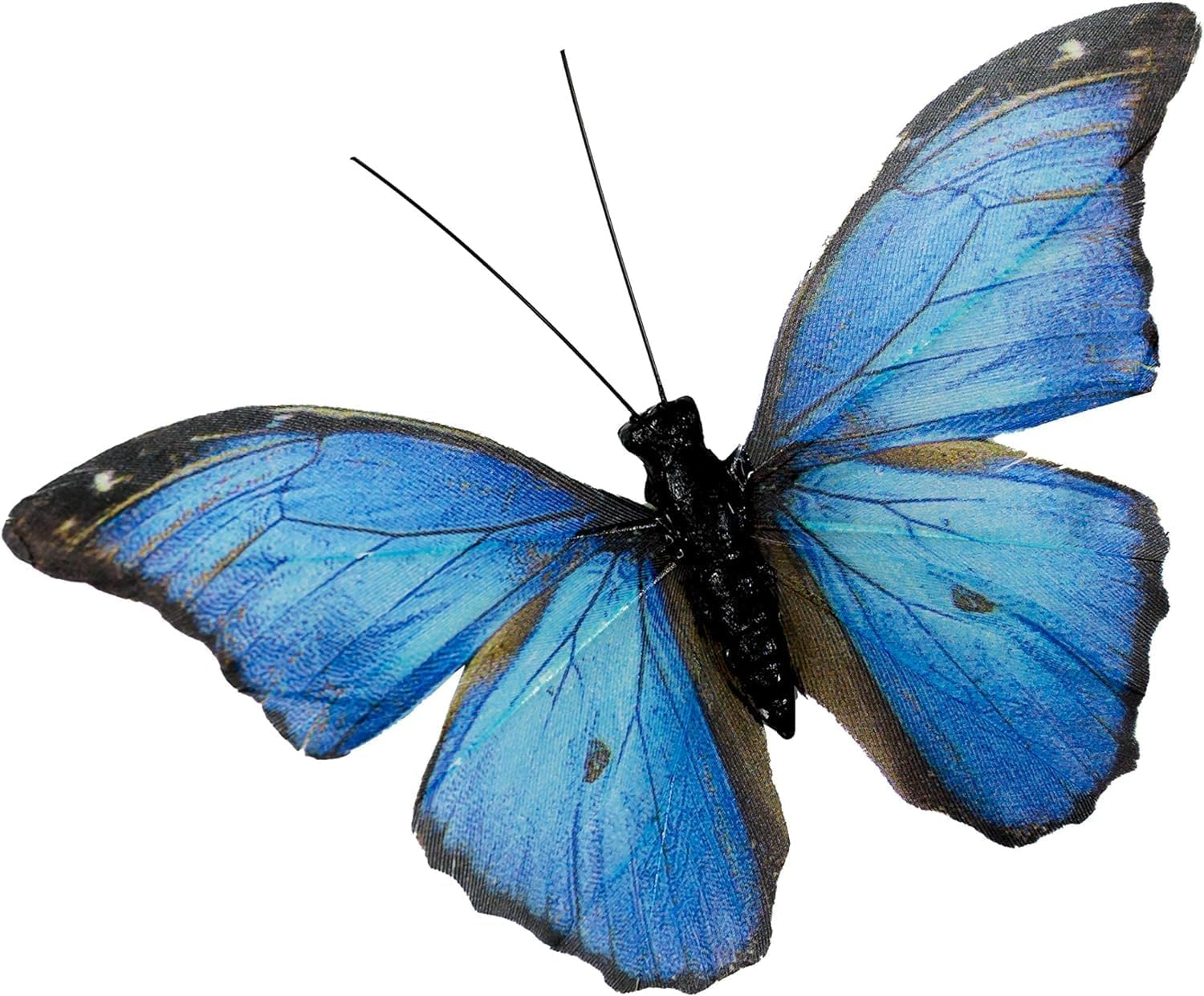 Morpho Butterfly Feather Butterflies on Picks Floral Supplies Set of 12 Pcs Halloween Thanksgiving Decorations image number 4